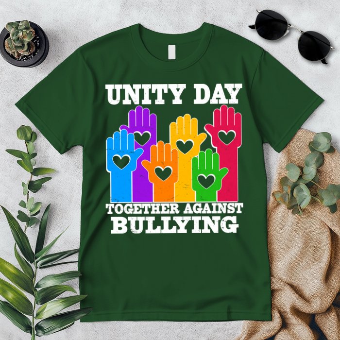 Retro Unity Day Together Against Bullying Raised Hands Premium T-Shirt