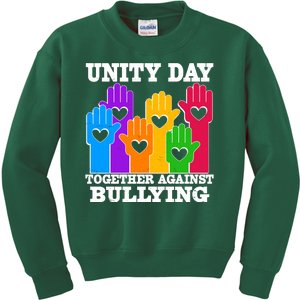 Retro Unity Day Together Against Bullying Raised Hands Kids Sweatshirt