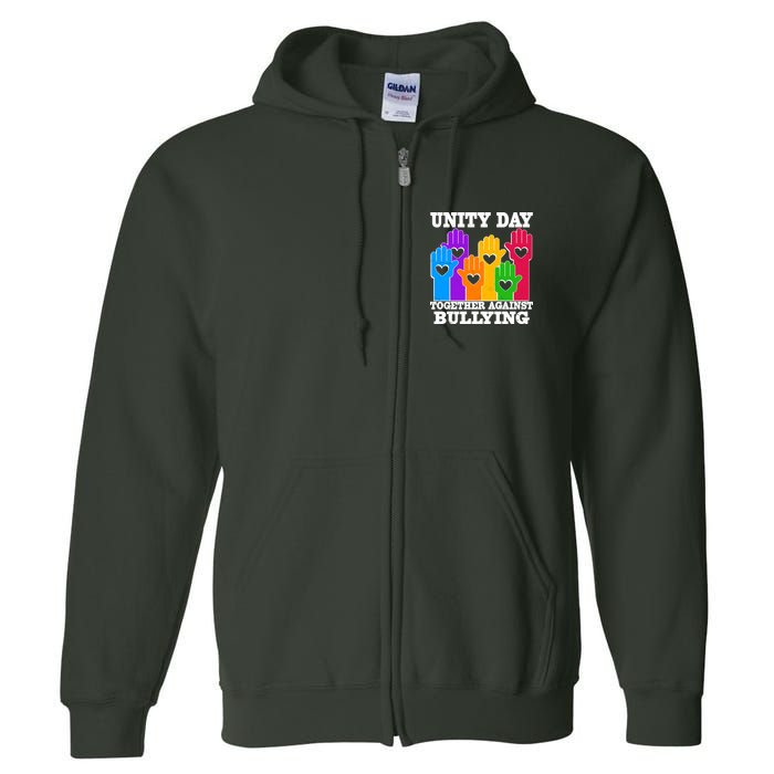 Retro Unity Day Together Against Bullying Raised Hands Full Zip Hoodie
