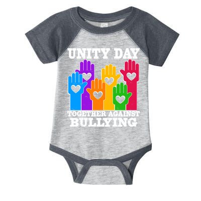 Retro Unity Day Together Against Bullying Raised Hands Infant Baby Jersey Bodysuit