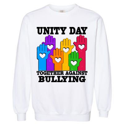 Retro Unity Day Together Against Bullying Raised Hands Garment-Dyed Sweatshirt