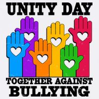 Retro Unity Day Together Against Bullying Raised Hands Garment-Dyed Sweatshirt
