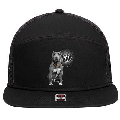 Rude Dog Pitbull Lover 7 Panel Mesh Trucker Snapback Hat