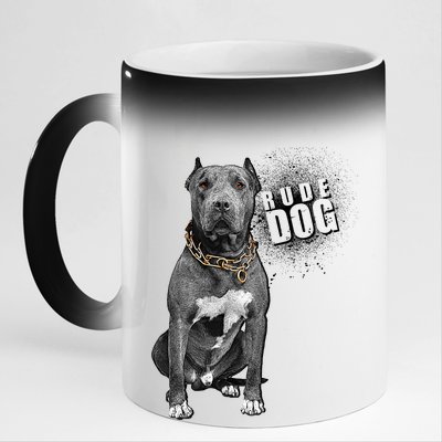 Rude Dog Pitbull Lover 11oz Black Color Changing Mug