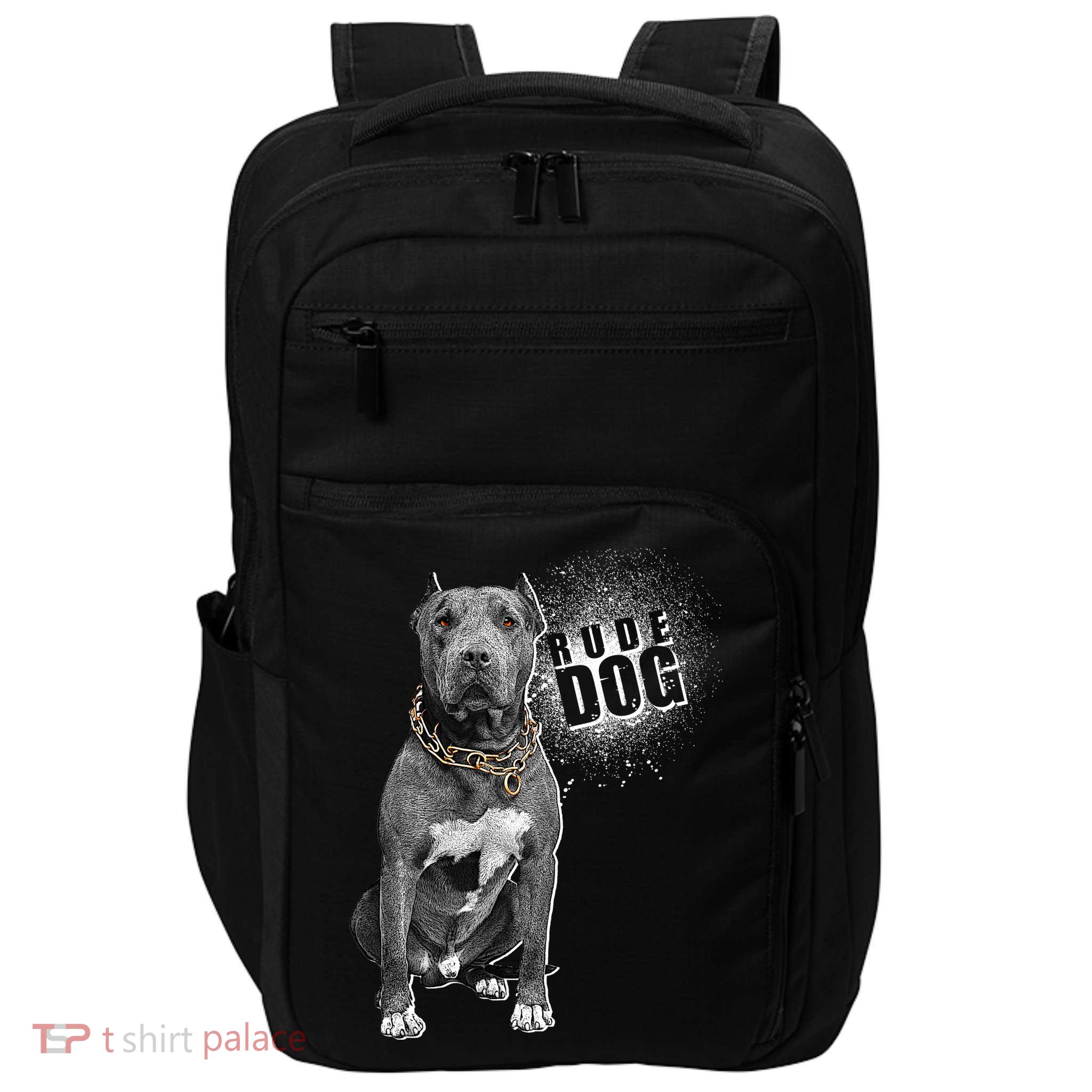 Rude Dog Pitbull Lover Impact Tech Backpack