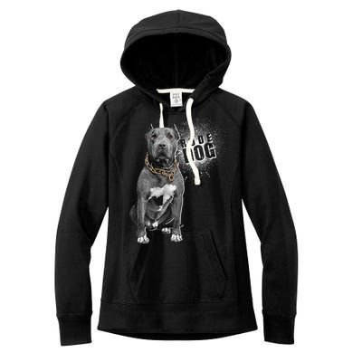 Rude Dog Pitbull Lover Women's Fleece Hoodie