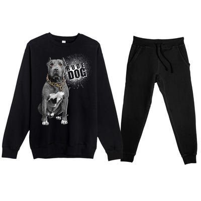 Rude Dog Pitbull Lover Premium Crewneck Sweatsuit Set