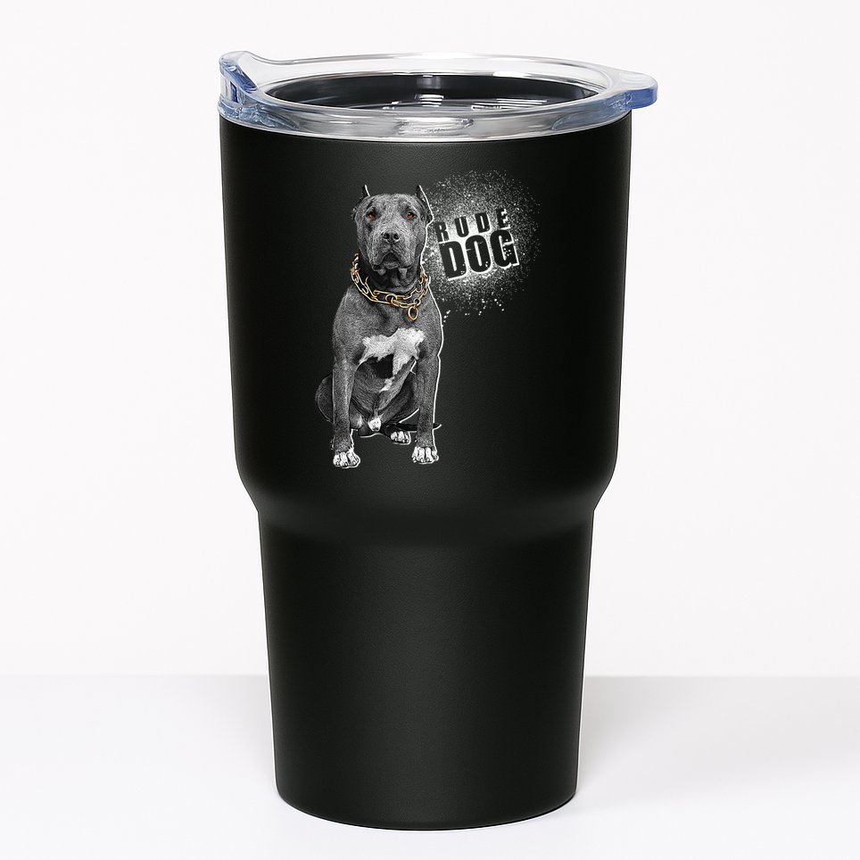 Rude Dog Pitbull Lover Tumbler