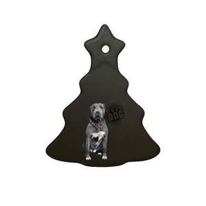 Rude Dog Pitbull Lover Ceramic Tree Ornament