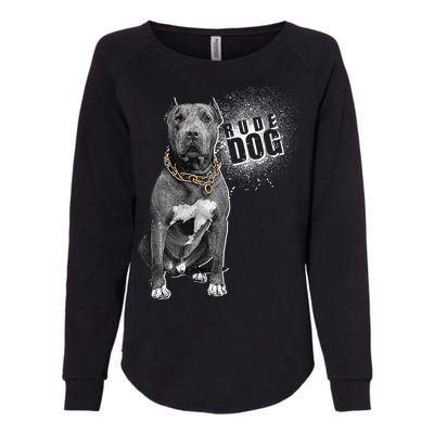 Rude Dog Pitbull Lover Womens California Wash Sweatshirt