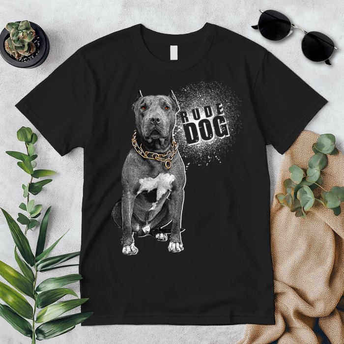 Rude Dog Pitbull Lover Premium T-Shirt
