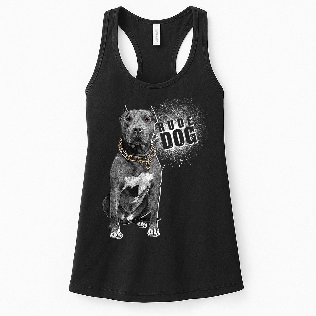 Rude Dog Pitbull Lover Womens Tank Top