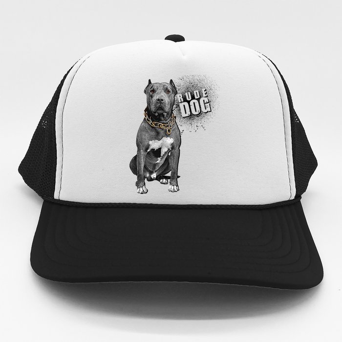 Rude Dog Pitbull Lover Trucker Hat