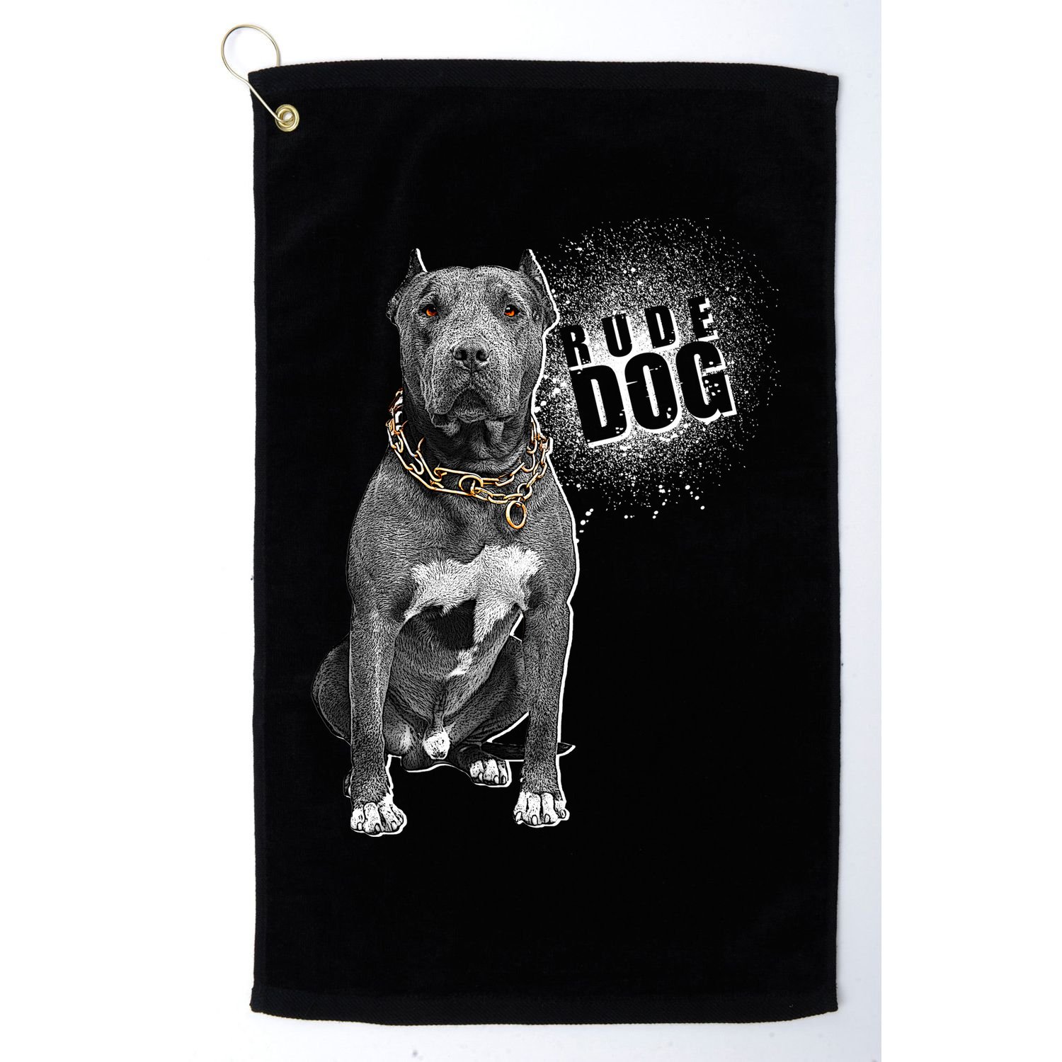 Rude Dog Pitbull Lover Golf Towel