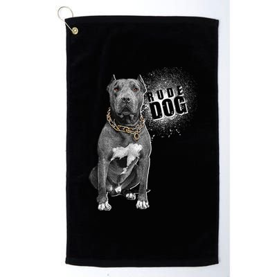 Rude Dog Pitbull Lover Platinum Collection Golf Towel