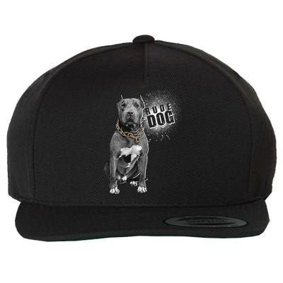 Rude Dog Pitbull Lover Wool Snapback Cap