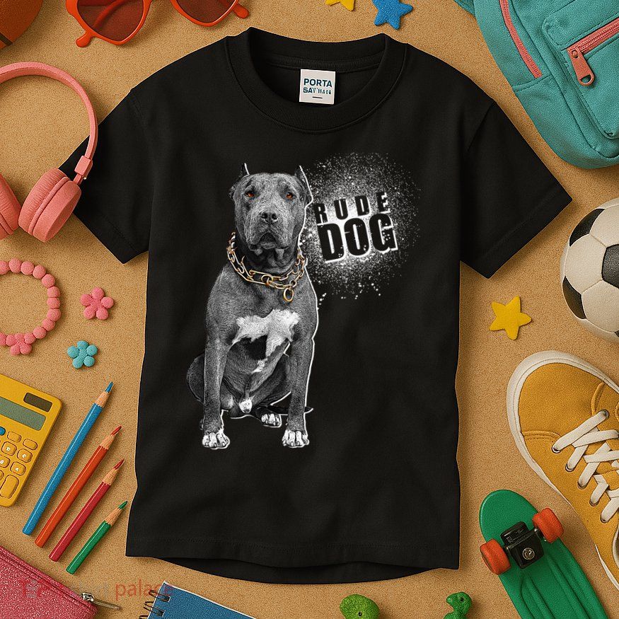 Rude Dog Pitbull Lover Kids T-Shirt