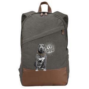 Rude Dog Pitbull Lover Cotton Canvas Backpack