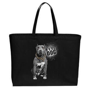 Rude Dog Pitbull Lover Cotton Canvas Jumbo Tote