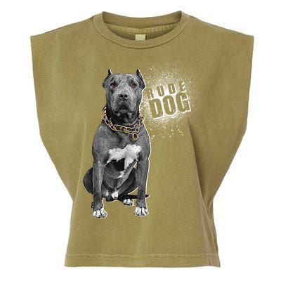 Rude Dog Pitbull Lover Garment-Dyed Women's Muscle Tee