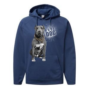 Rude Dog Pitbull Lover Performance Fleece Hoodie