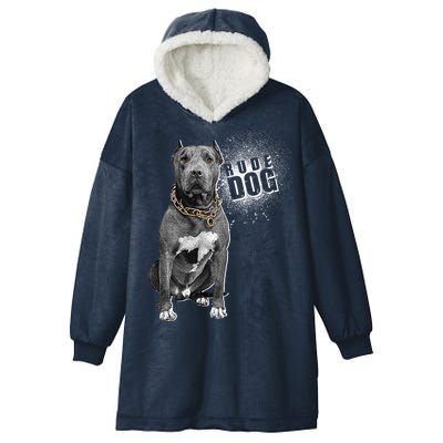 Rude Dog Pitbull Lover Hooded Wearable Blanket