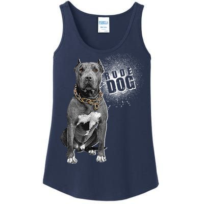 Rude Dog Pitbull Lover Ladies Essential Tank