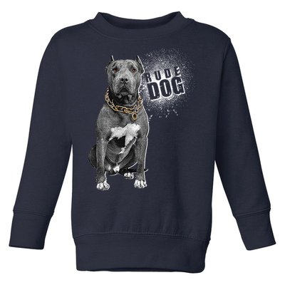 Rude Dog Pitbull Lover Toddler Sweatshirt