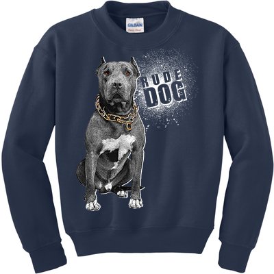 Rude Dog Pitbull Lover Kids Sweatshirt