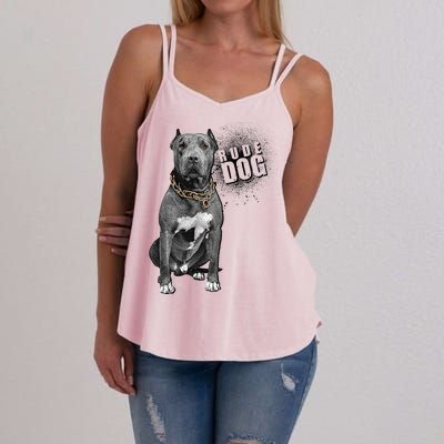 Rude Dog Pitbull Lover Women's Strappy Tank