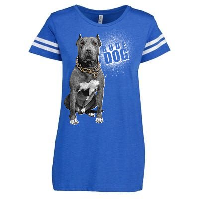 Rude Dog Pitbull Lover Enza Ladies Jersey Football T-Shirt