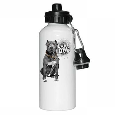 Rude Dog Pitbull Lover Aluminum Water Bottle