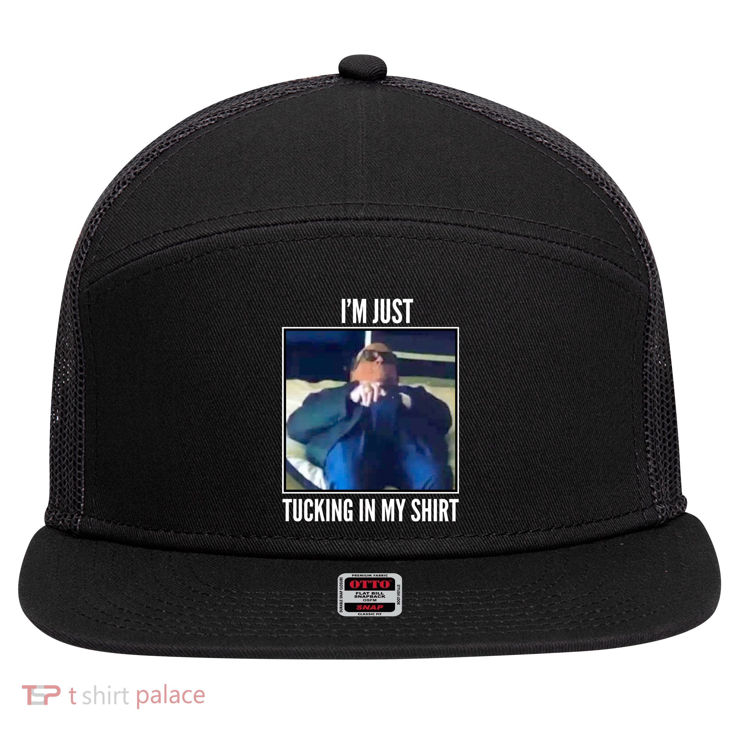Rudy Giuliani I'm Just Tucking In My Shirt 7 Panel Mesh Trucker Snapback Hat
