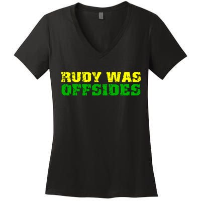 Rudy Was Offsides Women's V-Neck T-Shirt