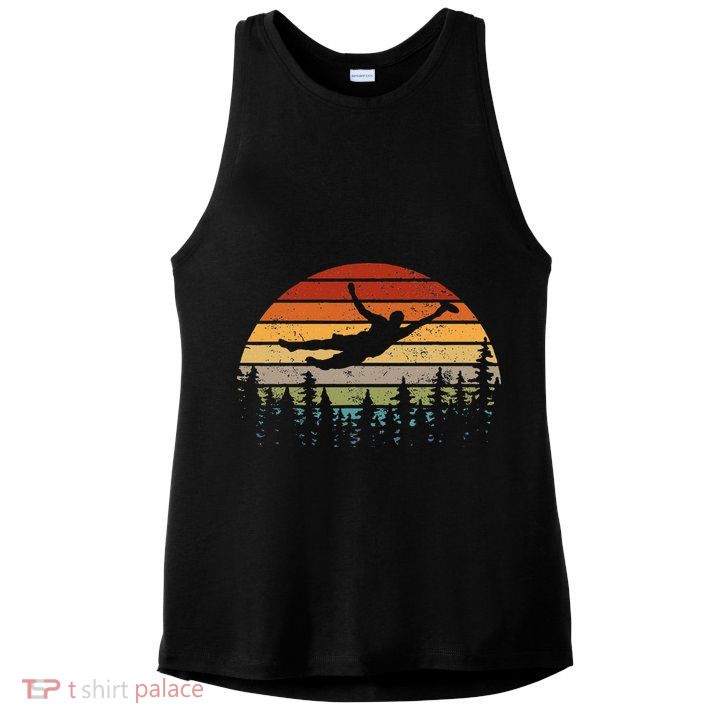 Retro Ultimate Frisbee Player Men Women Vintage Flying Disc Ladies PosiCharge Tri-Blend Wicking Tank