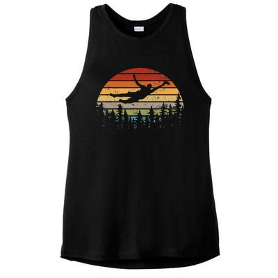 Retro Ultimate Frisbee Player Men Women Vintage Flying Disc Ladies PosiCharge Tri-Blend Wicking Tank