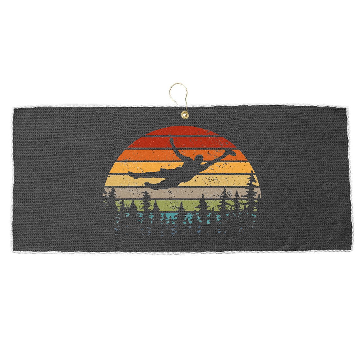 Retro Ultimate Frisbee Player Men Women Vintage Flying Disc Large Microfiber Waffle Golf Towel