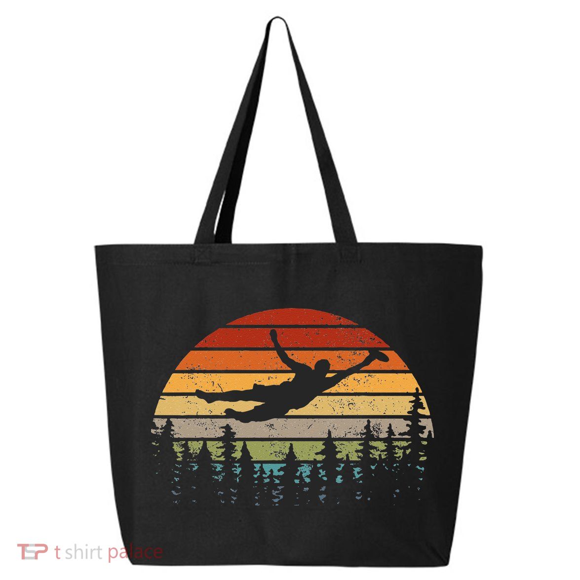 Retro Ultimate Frisbee Player Men Women Vintage Flying Disc 25L Jumbo Tote
