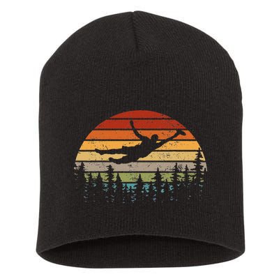 Retro Ultimate Frisbee Player Men Women Vintage Flying Disc Short Acrylic Beanie
