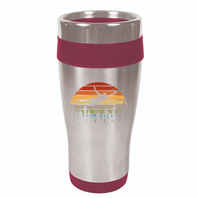 Retro Ultimate Frisbee Player Men Women Vintage Flying Disc 16oz Travel Tumbler