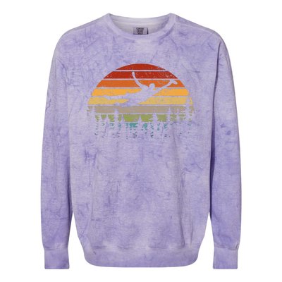 Retro Ultimate Frisbee Player Colorblast Crewneck Sweatshirt