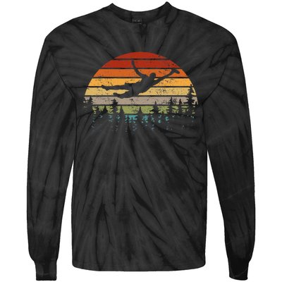 Retro Ultimate Frisbee Player Tie-Dye Long Sleeve Shirt