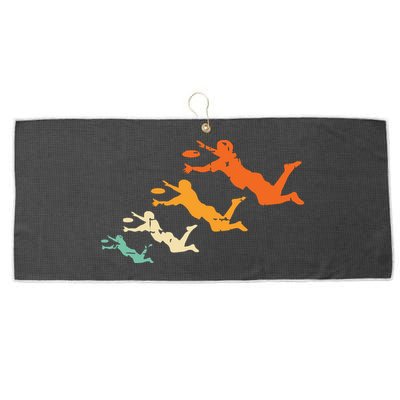 Retro Ultimate Frisbee Player Vintage Disc Ultimate Frisbee Large Microfiber Waffle Golf Towel