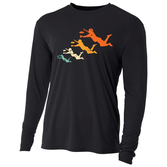 Retro Ultimate Frisbee Player Vintage Disc Ultimate Frisbee Cooling Performance Long Sleeve Crew