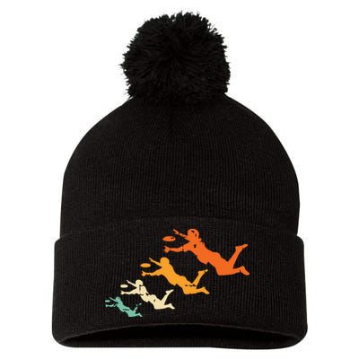 Retro Ultimate Frisbee Player Vintage Disc Ultimate Frisbee Pom Pom 12in Knit Beanie
