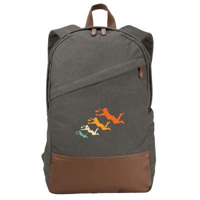 Retro Ultimate Frisbee Player Vintage Disc Ultimate Frisbee Cotton Canvas Backpack
