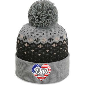 Retro Usa Flag Heart Boxing Dad Fathers Day Patriotic Gift The Baniff Cuffed Pom Beanie