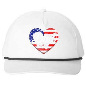 Retro Usa Flag Heart Boxing Dad Fathers Day Patriotic Gift Snapback Five-Panel Rope Hat