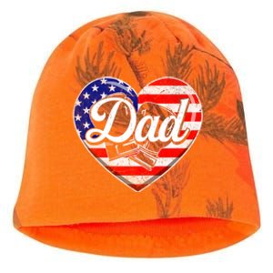 Retro Usa Flag Heart Boxing Dad Fathers Day Patriotic Gift Kati - Camo Knit Beanie