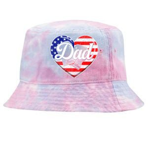 Retro Usa Flag Heart Boxing Dad Fathers Day Patriotic Gift Tie-Dyed Bucket Hat